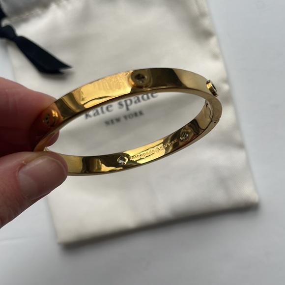 KATE SPADE Studded Gold Hinged Bangle Bracelet - Picture 3 of 5